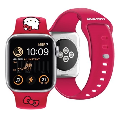 Hello Kitty Pasek HKAWMSCHBLR Apple Watch 38/40/41mm czerwony/red strap Silicone Kitty Head