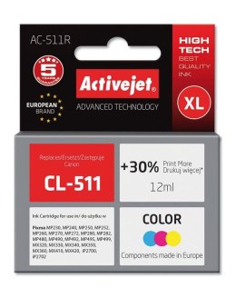 Activejet AC-511R Tusz (zamiennik Canon CL-511; Premium; 12 ml; kolor)
