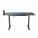 ULTRADESK Biurko dla gracza LEVEL V2 BLUE, 140x68cm, 72-117cm, elektycznie regulowany, z podkładką pod mysz XXL, uchwyt na słuch