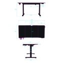 ULTRADESK Biurko dla gracza LEVEL V2 BLUE, 140x68cm, 72-117cm, elektycznie regulowany, z podkładką pod mysz XXL, uchwyt na słuch