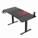 ULTRADESK Biurko dla gracza LEVEL V2 RED, 140x68cm, 72-117cm, elektycznie regulowany, z podkładką pod mysz XXL, uchwyt na słucha