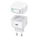 USAMS Ład. siec. 1xUSB-C ze zwijanym kablem Lighning (only head) PD+QC 35W Gan Fast Charging biały/white XMF Series CC209TC02 (U