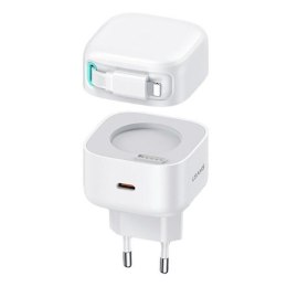 USAMS Ład. siec. 1xUSB-C ze zwijanym kablem Lighning (only head) PD+QC 35W Gan Fast Charging biały/white XMF Series CC209TC02 (U