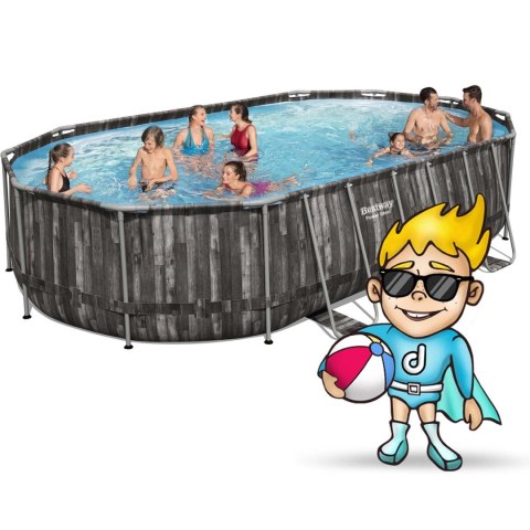 Basen ogrodowy stelażowy 610 x 366 x 122 cm 12w1 Bestway 5611R