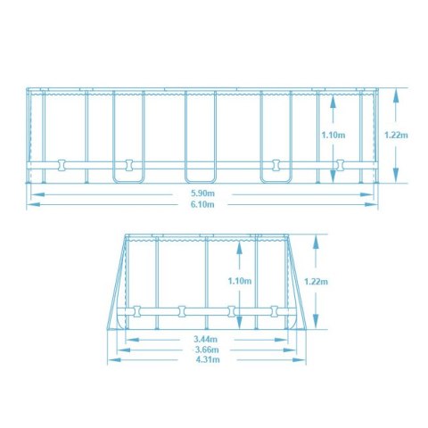 Basen ogrodowy stelażowy 610 x 366 x 122 cm 12w1 Bestway 5611R