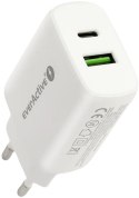 ŁADOWARKA SIECIOWA everActive SC-370Q 25W 1xUSB-C 1xUSB-A PD PPS