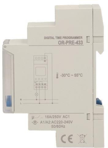 Programator elektroniczny ORNO na szynę DIN OR-PRE-433