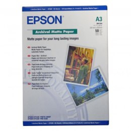 Epson Archival Matte Paper, biała, 50, szt. szt., C13S041344, do drukarek atramentowych, 297x420mm (A3), A3, 192 g/m2