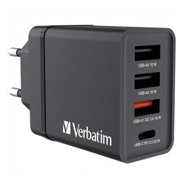 Verbatim Zasilacz / sieciowy adapter 30W, 4-portowy, 1x USB-C, 3x USB-A