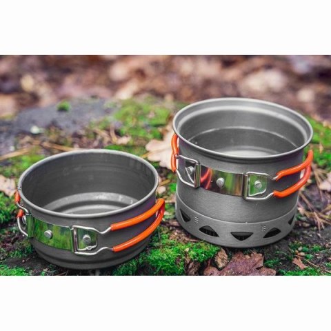 Zestaw garnków 2 w 1 z radiatorem szara, aluminium, 63-144, garnek, patelnia, Neo Tools