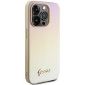 Guess GUHCP14LPSAIRSD iPhone 14 Pro 6.1" złoty/gold hardcase Saffiano Iridescent Script