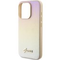 Guess GUHCP14LPSAIRSD iPhone 14 Pro 6.1" złoty/gold hardcase Saffiano Iridescent Script