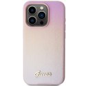 Guess GUHCP14LPSAIRSP iPhone 14 Pro 6.1" różowy/pink hardcase Saffiano Iridescent Script