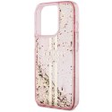 Guess GUHCP15XLFCSEGP iPhone 15 Pro Max 6.7" różowy/pink hardcase Liquid Glitter Gold Stripes