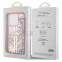 Guess GUHCP15XLFCSEGP iPhone 15 Pro Max 6.7" różowy/pink hardcase Liquid Glitter Gold Stripes