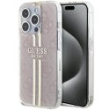 Guess GUHCP15LH4PSEGP iPhone 15 Pro 6.1" różowy/pink hardcase IML 4G Gold Stripe
