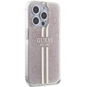 Guess GUHCP15LH4PSEGP iPhone 15 Pro 6.1" różowy/pink hardcase IML 4G Gold Stripe
