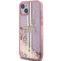 Guess GUHCP15MLFCSEGP iPhone 15 Plus / 14 Plus 6.7" różowy/pink hardcase Liquid Glitter Gold Stripes