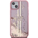 Guess GUHCP15MLFCSEGP iPhone 15 Plus / 14 Plus 6.7" różowy/pink hardcase Liquid Glitter Gold Stripes