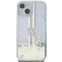 Guess GUHCP15MLFCSEGT iPhone 15 Plus / 14 Plus 6.7" transparent hardcase Liquid Glitter Gold Stripes