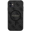 Guess GUHMN61G4GFRK iPhone 11 6.1" / Xr czarny/black hardcase 4G Collection Leather Metal Logo MagSafe