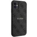 Guess GUHMN61G4GFRK iPhone 11 6.1" / Xr czarny/black hardcase 4G Collection Leather Metal Logo MagSafe