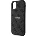 Guess GUHMN61G4GFRK iPhone 11 6.1" / Xr czarny/black hardcase 4G Collection Leather Metal Logo MagSafe