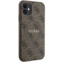 Guess GUHMN61G4GFRW iPhone 11 6.1" / Xr brązowy/brown hardcase 4G Collection Leather Metal Logo MagSafe