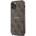 Guess GUHMP12MG4GFRW iPhone 12/12 Pro 6.1" brązowy/brown hardcase 4G Collection Leather Metal Logo MagSafe