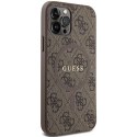 Guess GUHMP12MG4GFRW iPhone 12/12 Pro 6.1" brązowy/brown hardcase 4G Collection Leather Metal Logo MagSafe