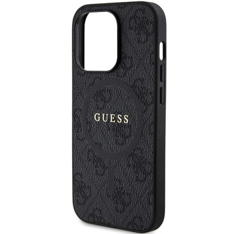 Guess GUHMP14XG4GFRK iPhone 14 Pro Max 6.7" czarny/black hardcase 4G Collection Leather Metal Logo MagSafe