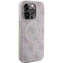 Guess GUHMP14LG4GFRP iPhone 14 Pro 6.1" różowy/pink hardcase 4G Collection Leather Metal Logo MagSafe