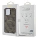 Guess GUHMP14LG4GFRW iPhone 14 Pro 6.1" brązowy/brown hardcase 4G Collection Leather Metal Logo MagSafe