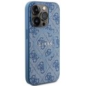 Guess GUHMP15LG4GFRB iPhone 15 Pro 6.1" niebieski/blue hardcase 4G Collection Leather Metal Logo MagSafe