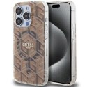 Guess GUHMP15LHGCUSTGW iPhone 15 Pro 6.1" brązowy/brown hardcase IML GCube MagSafe