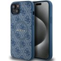 Guess GUHMP15MG4GFRB iPhone 15 Plus / 14 Plus 6.7" niebieski/blue hardcase 4G Collection Leather Metal Logo MagSafe