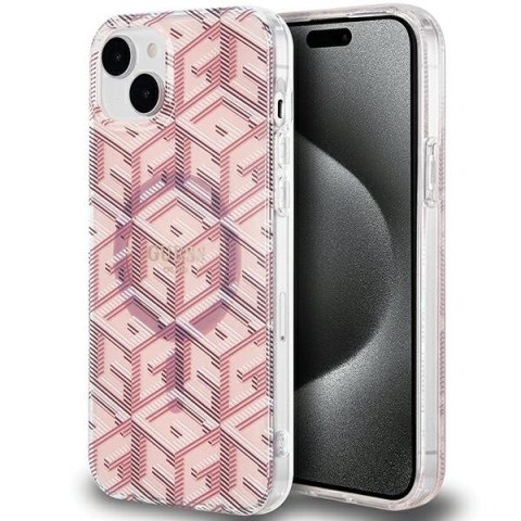 Guess GUHMP15SHGCUSTGP iPhone 15 / 14 / 13 6.1" różowy/pink hardcase IML GCube MagSafe