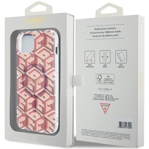 Guess GUHMP15SHGCUSTGP iPhone 15 / 14 / 13 6.1" różowy/pink hardcase IML GCube MagSafe
