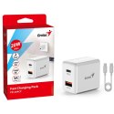 Genius Zasilacz / sieciowy adapter 20W, 2-portowy, USB-C, USB-A, PD-20ACP