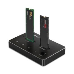 Stacja dokująca Qoltec dysków SSD M.2 | NVMe | SATA | USB-C | DUAL 2 x 2TB