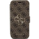 Guess GUBKP15X4GMGBR iPhone 15 Pro Max 6.7" brązowy/brown book 4G Metal Logo