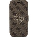 Guess GUBKP15L4GMGBR iPhone 15 Pro 6.1" brązowy/book book 4G Metal Logo