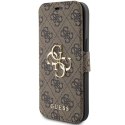 Guess GUBKP15S4GMGBR iPhone 15 / 14 / 13 6.1" brązowy/brown book 4G Metal Logo