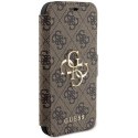 Guess GUBKP15S4GMGBR iPhone 15 / 14 / 13 6.1" brązowy/brown book 4G Metal Logo