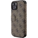 Guess GUBKP15S4GMGBR iPhone 15 / 14 / 13 6.1" brązowy/brown book 4G Metal Logo