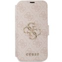 Guess GUBKP15S4GMGPI iPhone 15 / 14 / 13 6.1" różowy/pink book 4G Metal Logo