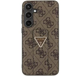 Guess GUHCS24LPGS4TDW S24 Ultra S928 brązowy/brown hardcase Grip Stand 4G Triangle Strass