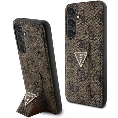 Guess GUHCS24MPGS4TDW S24+ S926 brązowy/brown hardcase Grip Stand 4G Triangle Strass