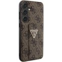 Guess GUHCS24MPGS4TDW S24+ S926 brązowy/brown hardcase Grip Stand 4G Triangle Strass