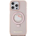 Hello Kitty HKHMP15XHRSGEP iPhone 15 Pro Max 6.7" różowy/pink hardcase Ring Stand Glitter Electrop Logo MagSafe